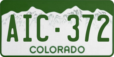 CO license plate AIC372
