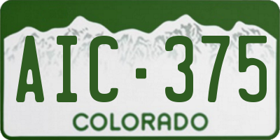CO license plate AIC375