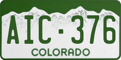 CO license plate AIC376