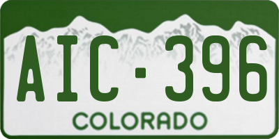 CO license plate AIC396