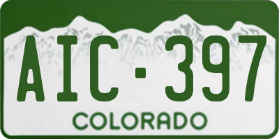CO license plate AIC397
