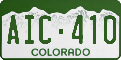 CO license plate AIC410