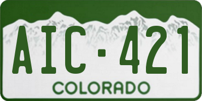 CO license plate AIC421