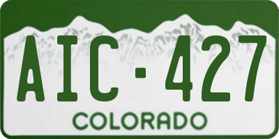 CO license plate AIC427