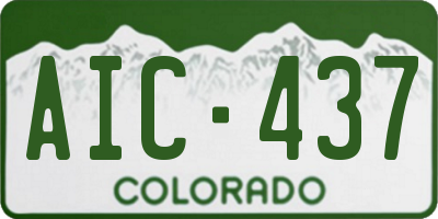 CO license plate AIC437