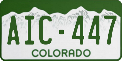 CO license plate AIC447