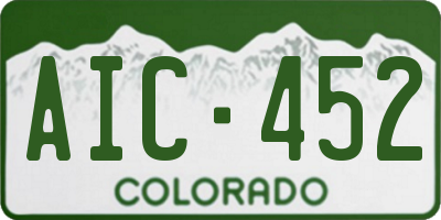 CO license plate AIC452
