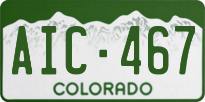 CO license plate AIC467