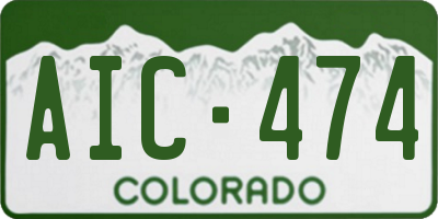 CO license plate AIC474