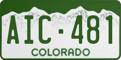 CO license plate AIC481