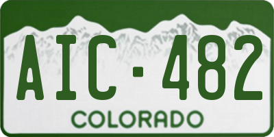CO license plate AIC482