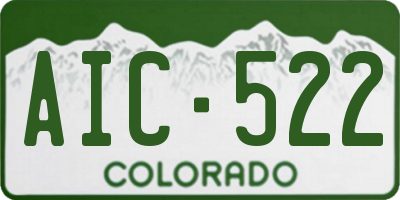 CO license plate AIC522