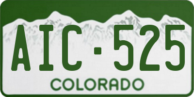 CO license plate AIC525