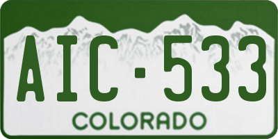 CO license plate AIC533