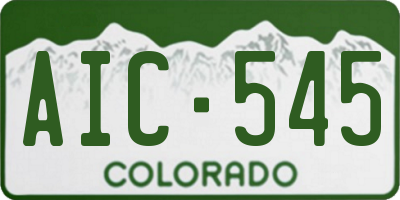 CO license plate AIC545
