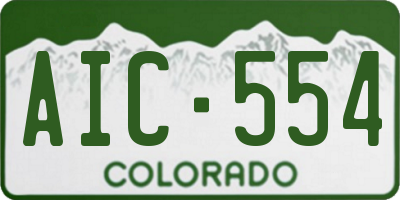 CO license plate AIC554