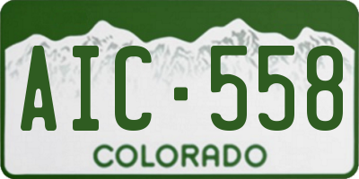 CO license plate AIC558