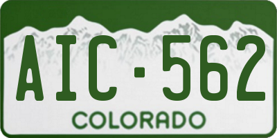 CO license plate AIC562