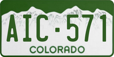CO license plate AIC571
