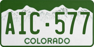 CO license plate AIC577