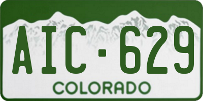 CO license plate AIC629