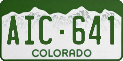 CO license plate AIC641