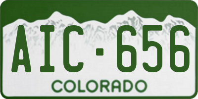 CO license plate AIC656