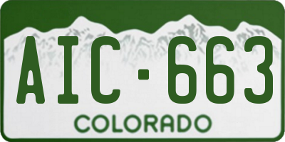 CO license plate AIC663