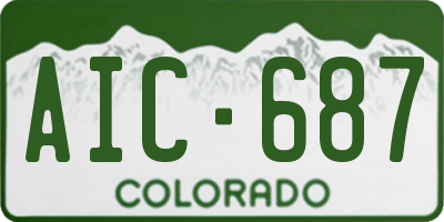 CO license plate AIC687