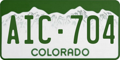 CO license plate AIC704