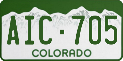 CO license plate AIC705
