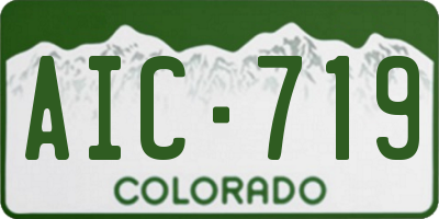CO license plate AIC719