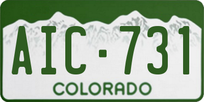 CO license plate AIC731