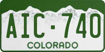 CO license plate AIC740
