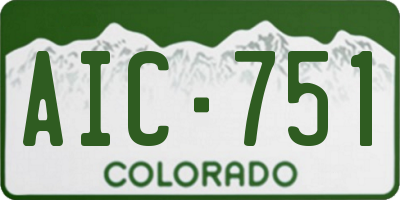 CO license plate AIC751