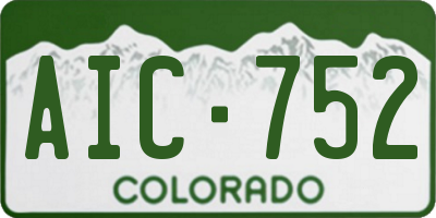 CO license plate AIC752