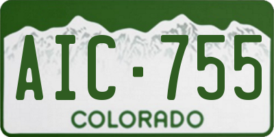 CO license plate AIC755
