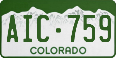 CO license plate AIC759