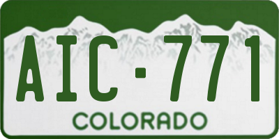 CO license plate AIC771
