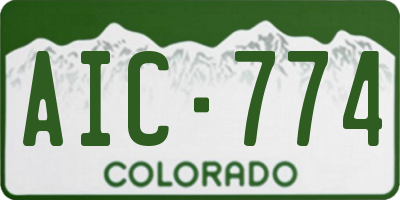 CO license plate AIC774