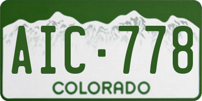 CO license plate AIC778