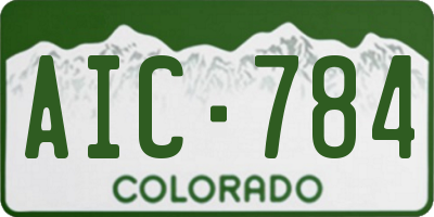 CO license plate AIC784