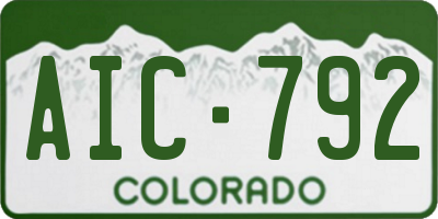 CO license plate AIC792