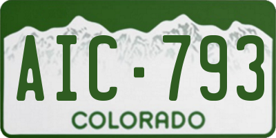 CO license plate AIC793