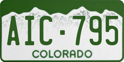 CO license plate AIC795