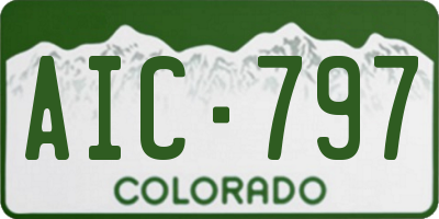 CO license plate AIC797