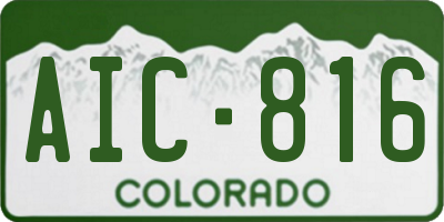 CO license plate AIC816