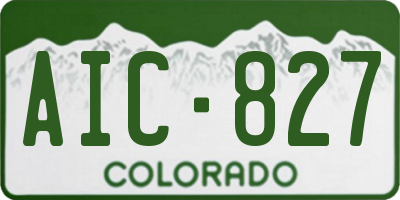 CO license plate AIC827