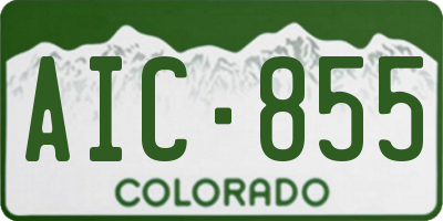 CO license plate AIC855