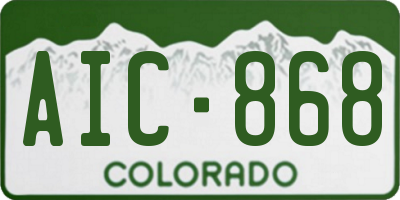 CO license plate AIC868